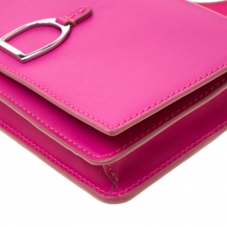 Pre Owned Ralph Lauren Pink Leather Mini  Vachetta Stirrup Crossbody Bag