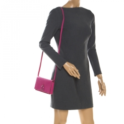 Pre Owned Ralph Lauren Pink Leather Mini  Vachetta Stirrup Crossbody Bag