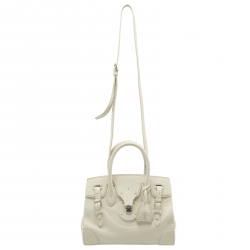 Pre Owned Ralph Lauren Cream Soft Leather Ricky 27 Top Handle Bag