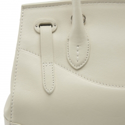 Pre Owned Ralph Lauren Cream Soft Leather Ricky 27 Top Handle Bag