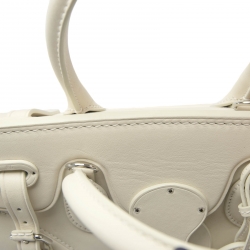 Pre Owned Ralph Lauren Cream Soft Leather Ricky 27 Top Handle Bag