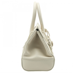Pre Owned Ralph Lauren Cream Soft Leather Ricky 27 Top Handle Bag