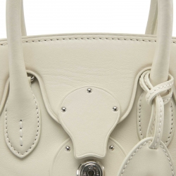 Pre Owned Ralph Lauren Cream Soft Leather Ricky 27 Top Handle Bag