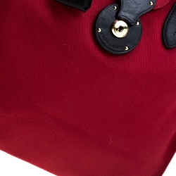 Pre Owned Ralph Lauren Red Canvas And Leather Ricky Tote