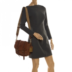 Pre Owned Ralph Lauren Tan Leather Crossbody Bag