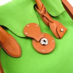 Pre Owned Ralph Lauren Green Canvas And Leather Ricky Tote
