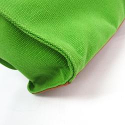 Pre Owned Ralph Lauren Green Canvas And Leather Ricky Tote