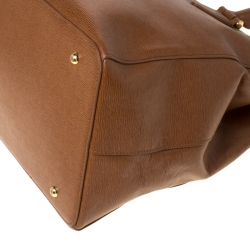 Pre Owned Ralph Lauren Brown Leather Newbury Double Zip Tote