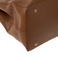 Pre Owned Ralph Lauren Brown Leather Newbury Double Zip Tote