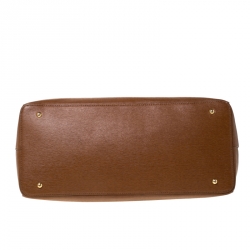 Pre Owned Ralph Lauren Brown Leather Newbury Double Zip Tote