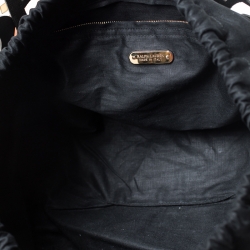 Pre Owned Ralph Lauren Black Leather Vachetta Scroll Tote