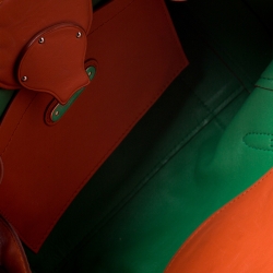 Pre Owned Ralph Lauren Orange Leather Ricky 27 Satchel Bag