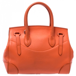 Pre Owned Ralph Lauren Orange Leather Ricky 27 Satchel Bag