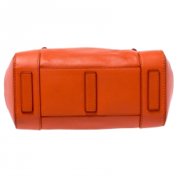 Pre Owned Ralph Lauren Orange Leather Ricky 27 Satchel Bag