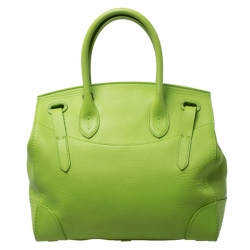 Pre Owned حقيبة رالف لورين يد علوية ريكي جلد نيون خضراء