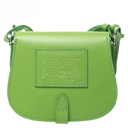 Ralph Lauren Green Leather Saddle Crossbody Bag