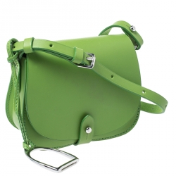 Ralph Lauren Green Leather Saddle Crossbody Bag