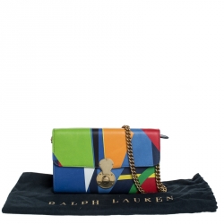 Pre Owned Ralph Lauren Multicolor Leather RL Logo Chain Bag