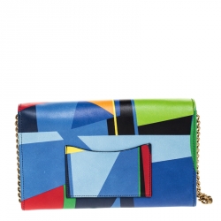 Pre Owned Ralph Lauren Multicolor Leather RL Logo Chain Bag