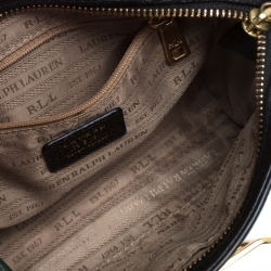Pre Owned Ralph Lauren Black Leather Crossbody Bag