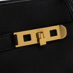 Pre Owned Ralph Lauren Black Leather Crossbody Bag
