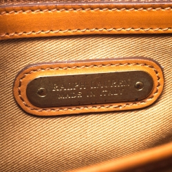 Pre Owned Ralph Lauren Brown Leather Stirrup Flap Shoulder Bag