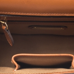 Pre Owned Ralph Lauren Brown Leather Stirrup Flap Shoulder Bag