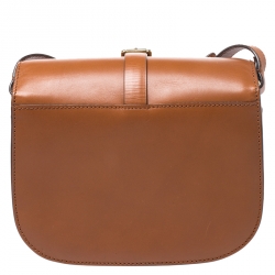 Pre Owned Ralph Lauren Brown Leather Stirrup Flap Shoulder Bag