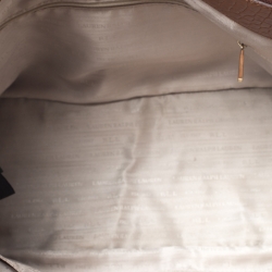 Pre Owned Lauren Ralph Lauren Brown Croc Embossed Leather Double Zip Tote