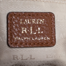 Pre Owned حقيبة رالف لورين رافية وجلد صناعي بيج/بني