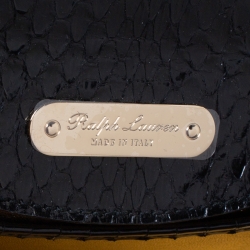 Pre Owned Ralph Lauren Black Python Mini Tiffin Crystal Embellished Top Handle Bag