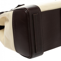 Pre Owned Ralph Lauren White/Brown Leather Brogues Ricky Tote