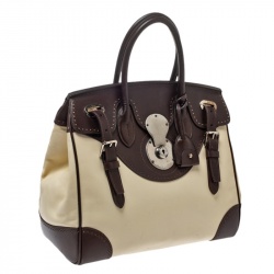 Pre Owned Ralph Lauren White/Brown Leather Brogues Ricky Tote