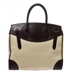 Pre Owned Ralph Lauren White/Brown Leather Brogues Ricky Tote