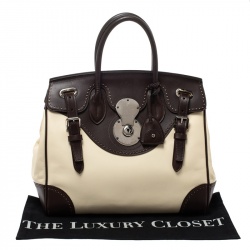 Pre Owned Ralph Lauren White/Brown Leather Brogues Ricky Tote
