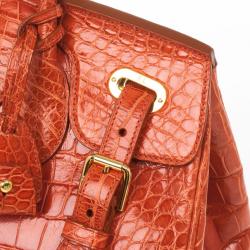 Pre Owned Ralph Lauren Alligator Orange Ricky Bag