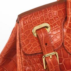 Pre Owned Ralph Lauren Alligator Orange Ricky Bag
