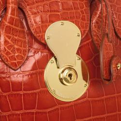 Pre Owned Ralph Lauren Alligator Orange Ricky Bag