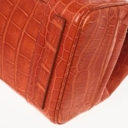Pre Owned Ralph Lauren Alligator Orange Ricky Bag