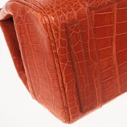 Pre Owned Ralph Lauren Alligator Orange Ricky Bag