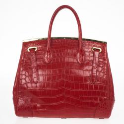 مملوكة مسبقًا Ralph Lauren Red Crocodile  Ricky Tote