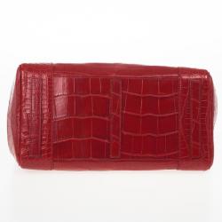 مملوكة مسبقًا Ralph Lauren Red Crocodile  Ricky Tote