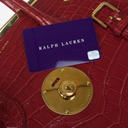مملوكة مسبقًا Ralph Lauren Red Crocodile  Ricky Tote