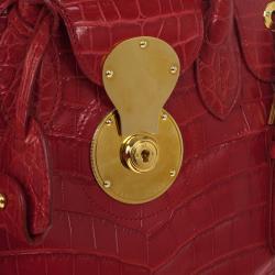 مملوكة مسبقًا Ralph Lauren Red Crocodile  Ricky Tote