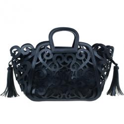 Pre Owned حقيبة رالف لورين فاكيتا سكرول جلد أسود صغيرة