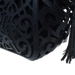 Pre Owned حقيبة رالف لورين فاكيتا سكرول جلد أسود صغيرة