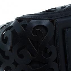 Pre Owned حقيبة رالف لورين فاكيتا سكرول جلد أسود صغيرة