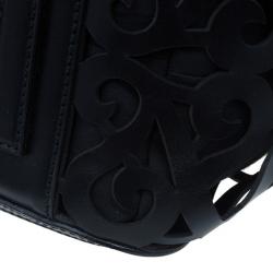 Pre Owned حقيبة رالف لورين فاكيتا سكرول جلد أسود صغيرة