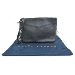 Pre Owned Ralph Lauren Black Leather Wristlet
