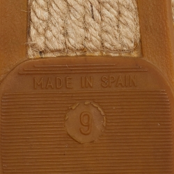 Pre Owned Ralph Lauren Red Leather Slip On Espadrille Flats Size 39